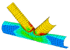 Analysis of K Joint showing deformed shape