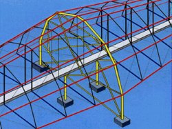 Prototype 3D tower and cable arrangement