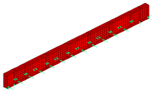 edge beam model and supports