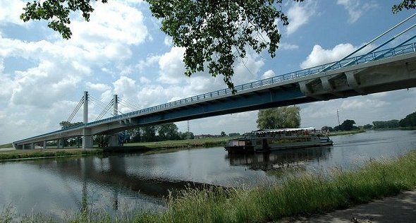 Cable stayed bridge over the River Labe at Nymburk
