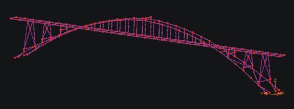 LUSAS Model of Original Mizen Head Footbridge