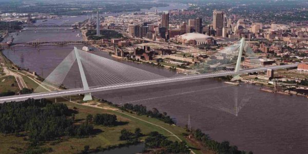 If it had been built, the initial proposed New Mississippi River Bridge 