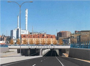 Tunnel entrance and plan of Jarntorget