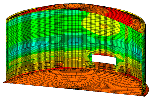 Absolute stresses in top surfaces from a combination of prestress loads