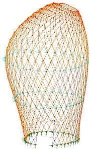 LUSAS model showing supports and loading