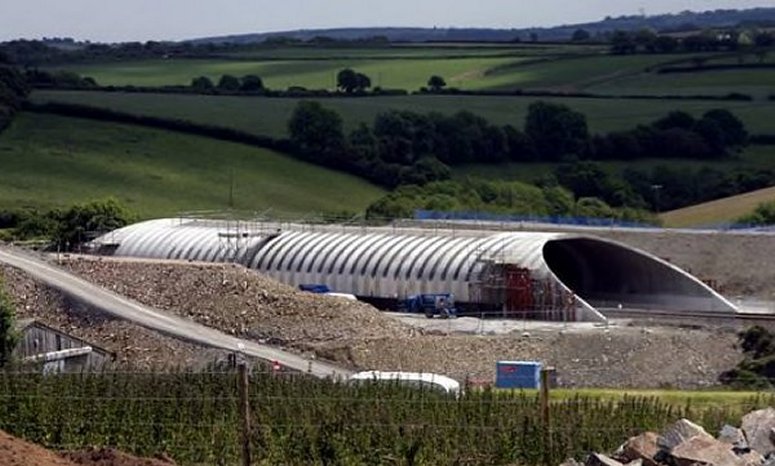 Dobwalls Bypass arch tunnel under construction