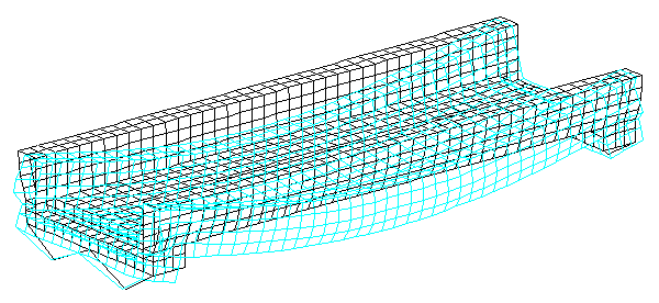 Gondola model showing exaggerated deformed shape