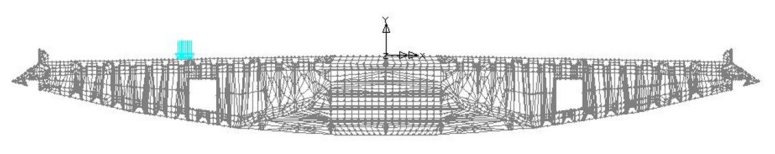 Deck segment cross-section showing typical loading on segment