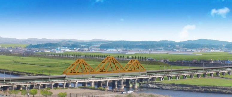 Honam high speed railway - Mangyeong river crossing - artist's impression