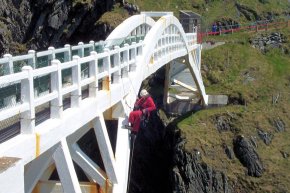 Inspection of original Mizen Head Footbridge