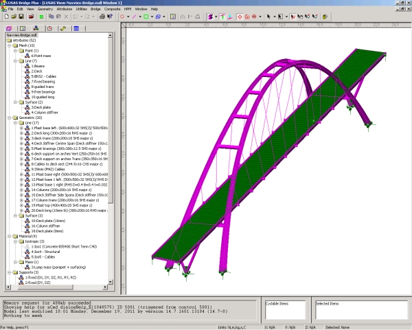 Navvies Bridge : Modelling in LUSAS