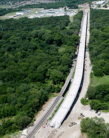 Rowlett Creek Bridge during construction