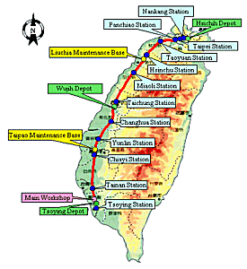 Taiwan High Speed Rail Route