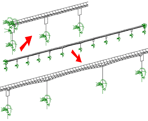 Typical automatically generated multi-span viaduct model