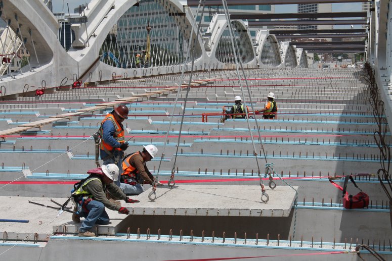 West 7th Street Bridge -  precast deck panel installation