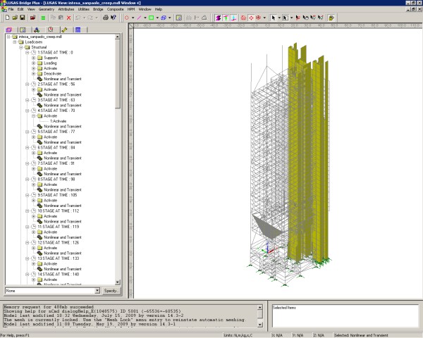 Staged construction modelling of Intesa Sanpaolo Tower