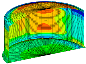 Absolute stresses in top surfaces from wind loading