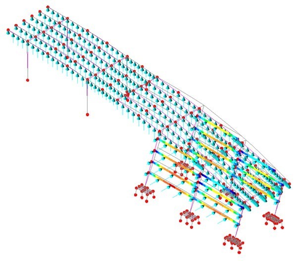 LUSAS model of South Canopy