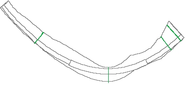 Plan of dam model showing section locations