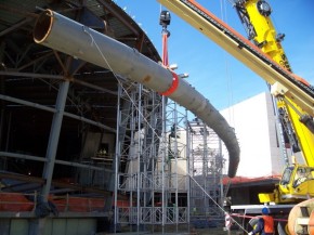 Lifting of the mobius ribbon support pipe