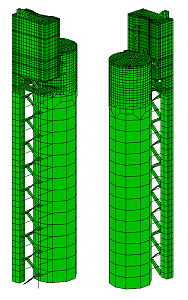 LUSAS model of prill tower