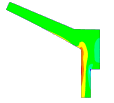 Vertical stress in top corner from internal pressure loading