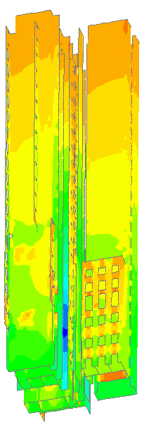 View from under core of contours of Nx for Combination 2