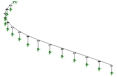 Curved section of bridge