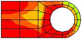 Error contours for initial mesh and after 2 adaptive iterations